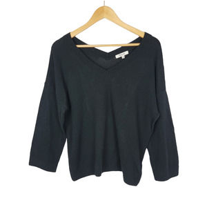 Madewell Double-V Pullover Sweater Black S NWT